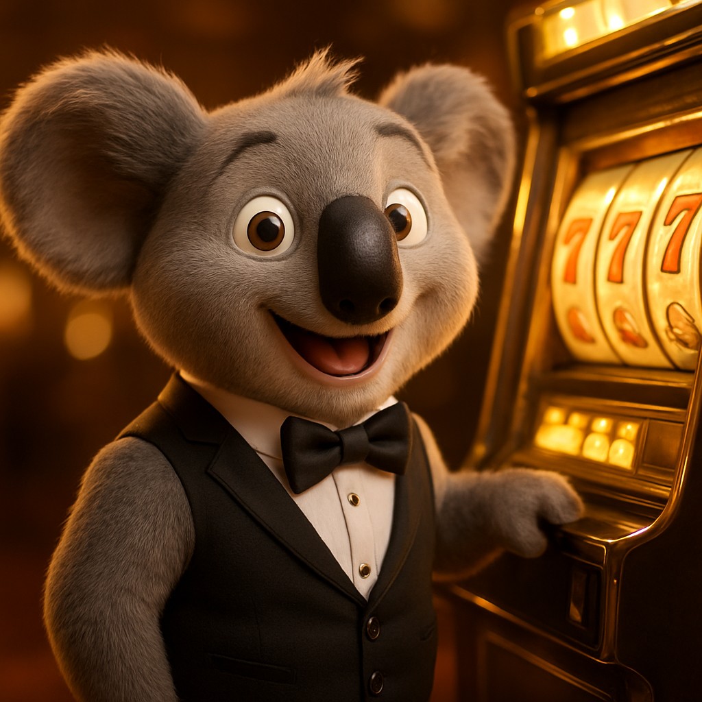 111bd গ্ল্যামারাস গেমিং প্ল্যাটফর্মের পরিবেশে আর্কেড মেশিনের পাশে খুশি চরিত্রটি